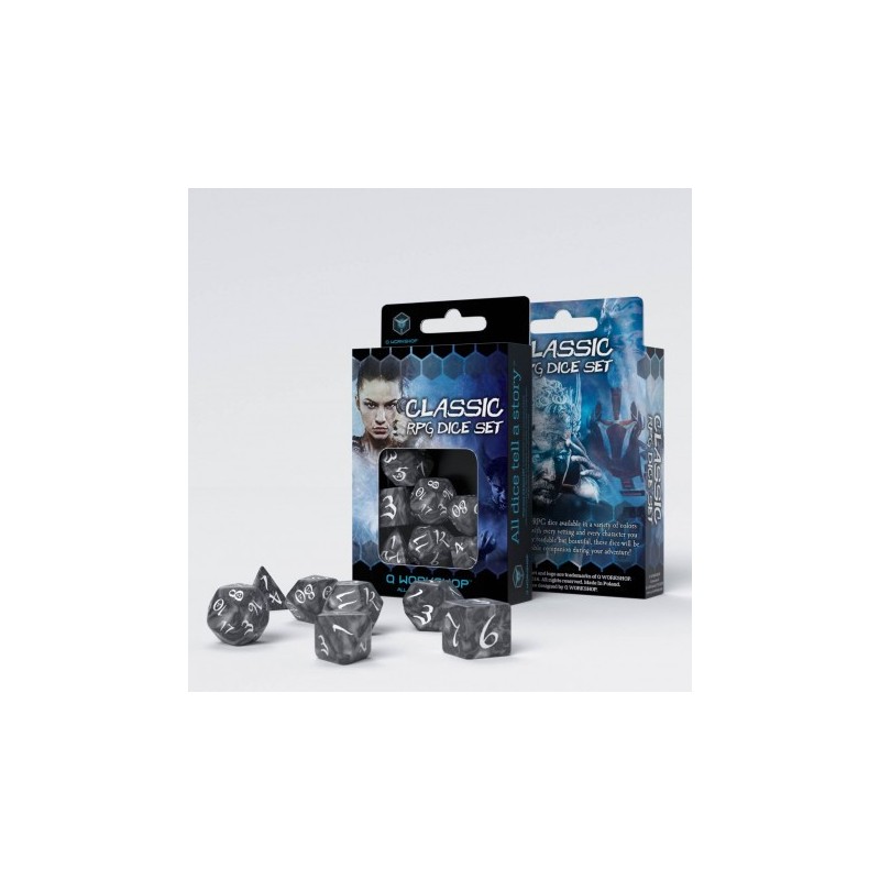 SET DE DES JDR CLASSIQUE – FUME & BLANC (7)