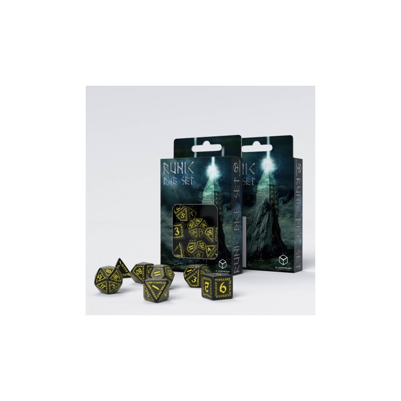 SET DE DES RUNIQUE - NOIR & JAUNE (7)