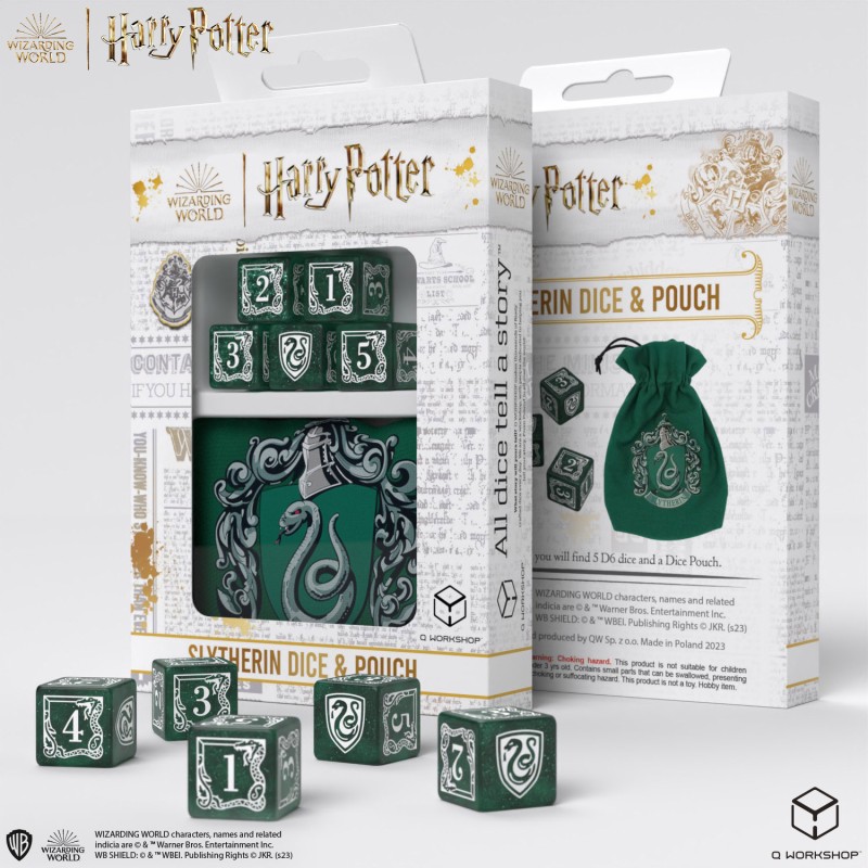 SET DE D6 + SAC A DES HARRY POTTER SERPENTARD