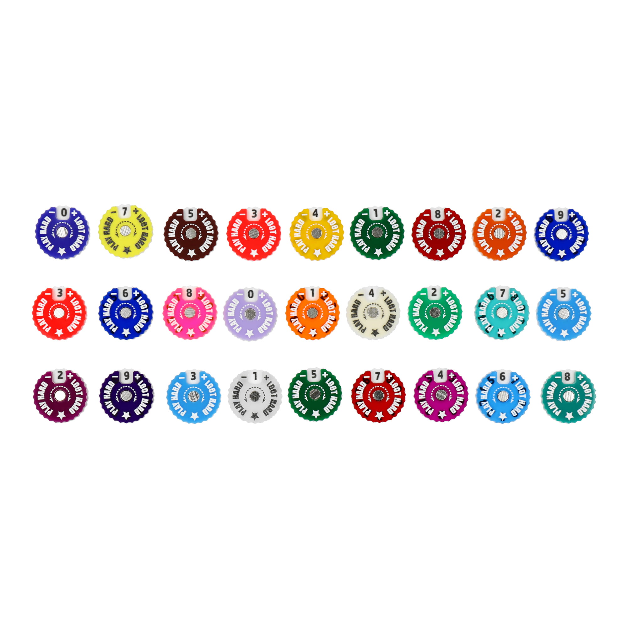 9 TRACKERS COUNTERS, RANGE 0-9, SIZE 20MM, RANDOM COLOURS – Image 3