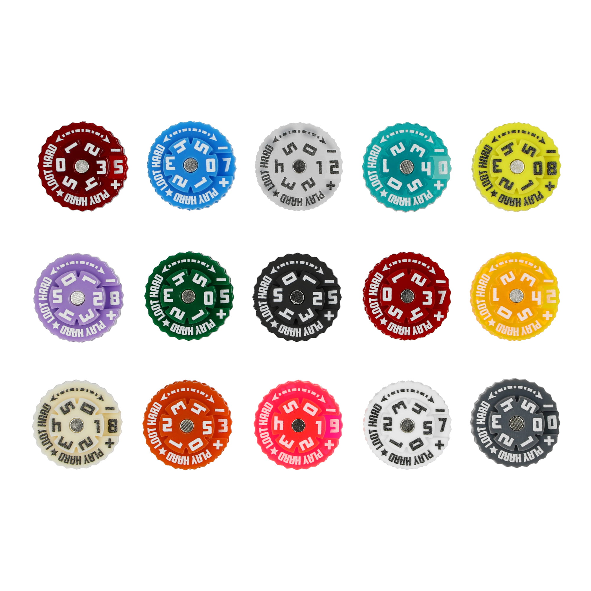 5 TRACKERS COUNTERS, RANGE 0-59, SIZE 25MM, RANDOM COLOURS – Image 3